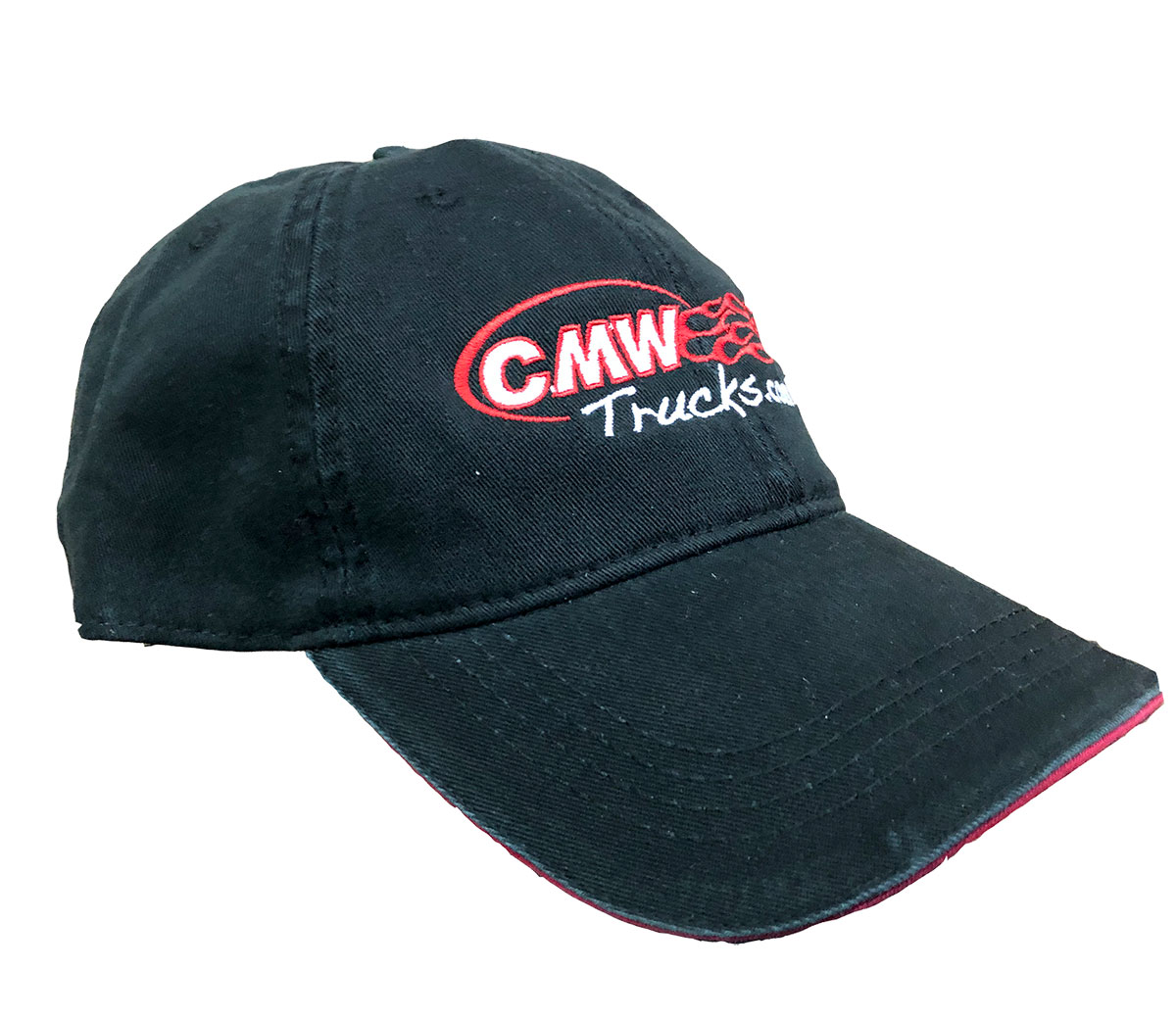 CMW Trucks Baseball Hat - Black with Red Trim - 2 color imprint